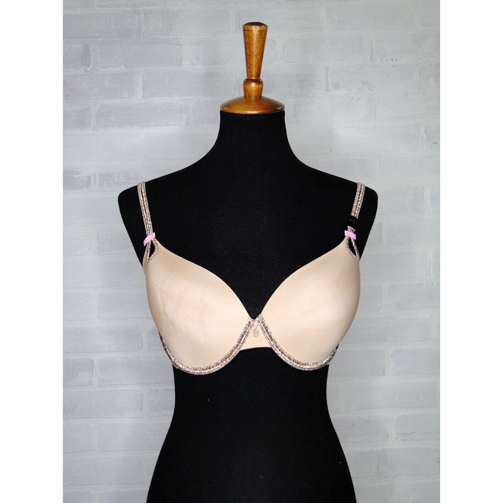 Victoria's Secret Sexy Little Things Beige Underwire Leopard Padded Push Up 34DD